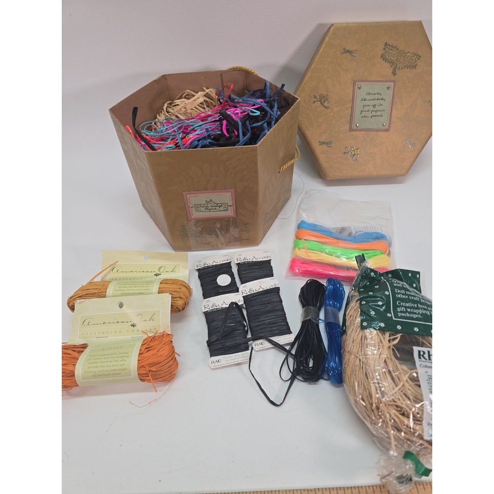Raffia Paper Ribbon Twine Craft Gift‎ Wrap Pink Purple Blue Green Large Lot